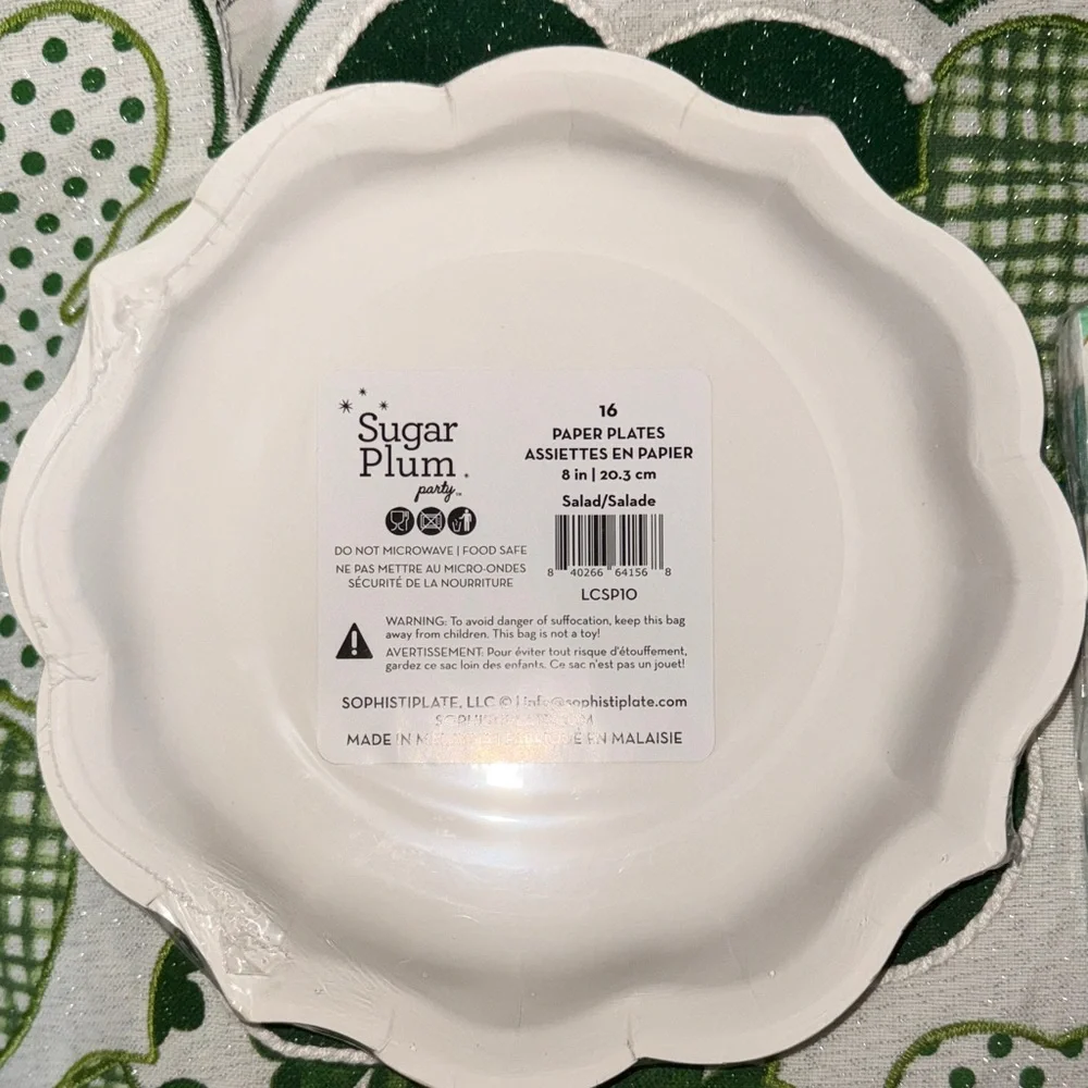 St Patricks Day set of 16 Plates and 24 Smiley Napkins